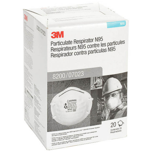 3M N95 Economic Respirator Mask- 8200 (20 pack) - Minoo Corporation